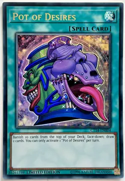 CT14-EN004 Pot of Desires - Ultra Rare Ltd. Edition Lightly Played YuGiOh Card - Image 1
