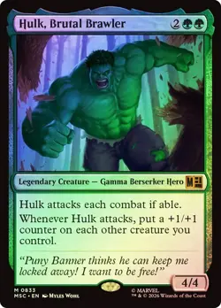Hulk, Brutal Brawler Foil Marvel Super Heroes NM MTG - Image 1