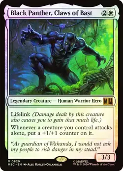 Black Panther, Claws of Bast Foil Marvel Super Heroes NM MTG - Image 1