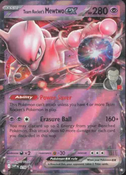 Team Rocket's Mewtwo ex 216 Holo Promo Scarlet & Violet Promo Pokemon Near Mint - Image 1