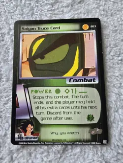 DBZ Dragon Ball Z Saiyan Truce Card 203 CCG Limited Saiyan Saga MP - Image 1