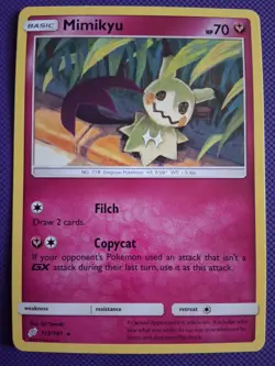 LP Mimikyu 112/181 Sun & Moon Team Up Non-Holo Pokemon TCG Card - Image 1
