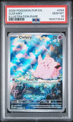 2026 POKEMON POR EN-PERFECT ORDER ILLUSTRATION RARE #094 CLEFAIRY PSA 10 - Image 1