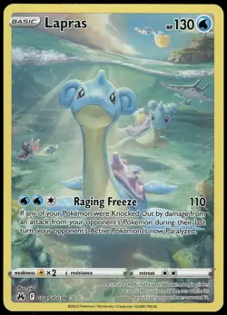 Pokemon Lapras Ultra Rare Crown Zenith: Galarian Gallery GG05/GG70 NM Holo - Image 1