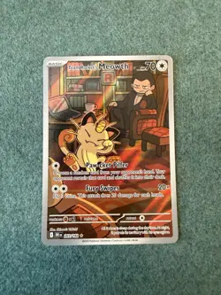 Pokemon TCG Team Rockets Meowth Card 203/182 Destined Rivals Set - Image 1