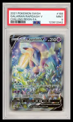 2021 Pokemon Galarian Rapidash V #168 PSA 9 - Image 1