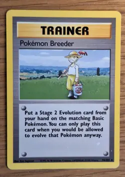 Pokemon TCG Pokemon Breeder 76/102 Base Set Trainer Regular Rare Excellent cond. - Image 1