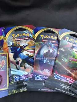Lot Of 6 Pokemon Packs Trading Game Cards Sealed Sword And Shield Steam Siege - Image 3