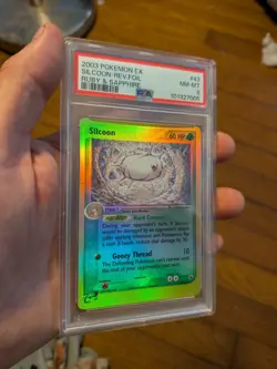 PSA 8 NM/MINT 2003 Pokemon ex Ruby & Sapphire 43/109 Silcoon Reverse Holo - Image 1