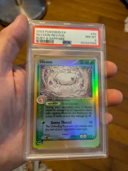 PSA 8 NM/MINT 2003 Pokemon ex Ruby & Sapphire 43/109 Silcoon Reverse Holo - Image 2