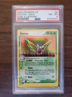 Pokemon Dustox 6/109 EX Ruby and Sapphire Graded 8 Near Mint to Mint - Image 1