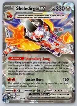 Skeledirge ex 137/182 Double Rare Paradox Rift Pokemon Near Mint - Image 1