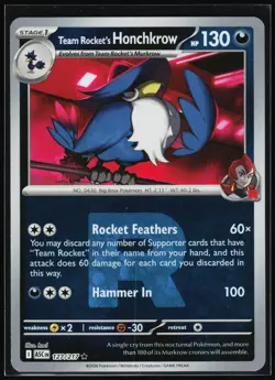 Team Rocket's Honchkrow 127/217 Ascended Heroes Reverse Holo Pokemon hncl NM - Image 2