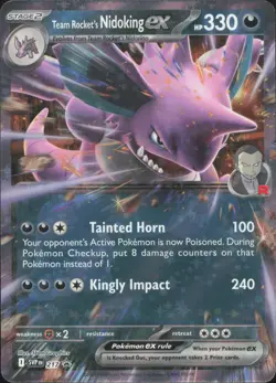 Team Rocket's Nidoking ex 217 Holo Promo Scarlet & Violet Promo Pokemon NM - Image 1