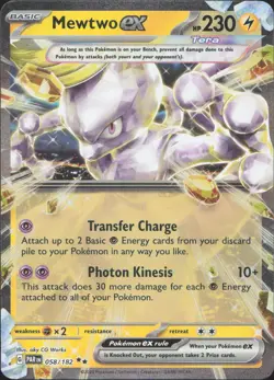 Mewtwo ex 058/182 Double Rare Paradox Rift Pokemon Near Mint - Image 1