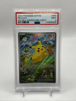 2024 Pokemon SVP en Pikachu Paldea Adventure Chest #088 Promo Card Psa 9 - Image 1
