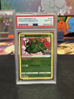 2022 Pokemon GO Radiant Venusaur Card GEM MT 10 #004 - Image 1