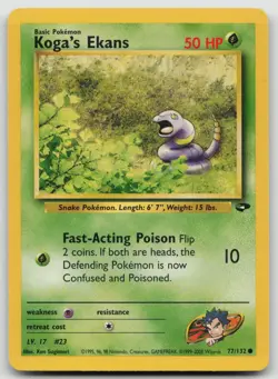 Koga's Ekans 77/132 Common Gym Challenge Pokemon Unlimited Lightly Played - Image 1