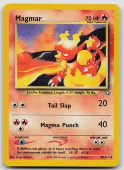Magmar 40/111 Uncommon Neo Genesis Pokemon Unlimited Lightly Played - Image 1