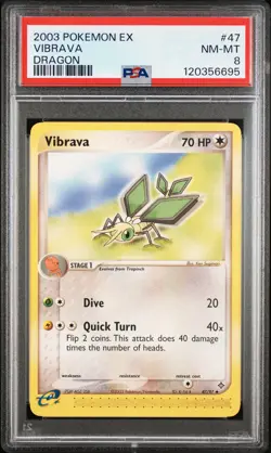2003 POKEMON EX DRAGON #47 VIBRAVA PSA 8 - Image 1