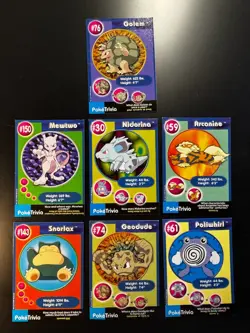 Pokemon TCG | Lot of 7 Vintage Burger King Promo Trivia Cards 1999 | Near Mint - Image 2