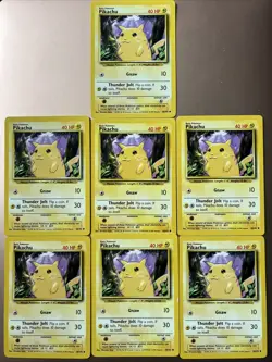 1999 Pokemon Cards Pikachu 58/102 Lot Of 7 - Image 1