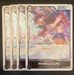 Playset Bandai One Piece TCG Monkey D. Luffy OP16-095 English Black Counter x4 - Image 1