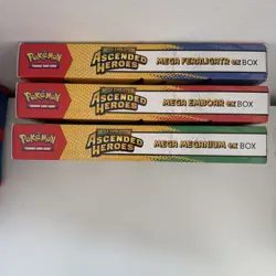 Pokemon Ascended Heroes Mega Feraligatr Meganium Emboar Ex Box New & Sealed UK - Image 5