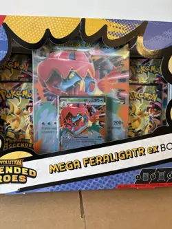 Pokemon TCG Mega Evolution Ascended Heroes Mega Feraligatr ex Box English - Image 2