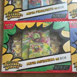 4x Pokemon Ascended Heroes Mega EX Box (1 Meganium, 1 Emboar, 2 Feraligatr) NEW - Image 2