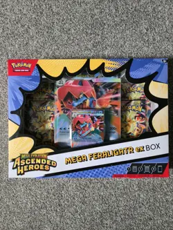 Pokemon TCG ASCENDED HEROES Mega Feraligatr EX Box. - Image 1