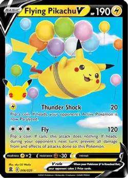 Pokemon Card - Celebrations 006/025 - FLYING PIKACHU V (holo-foil) - NM/Mint - Image 1
