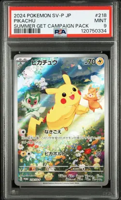 Pikachu 218/SV-P Summer Card Get Campaign Pack Sv-p Promo Pokemon Japanese PSA 9 - Image 1