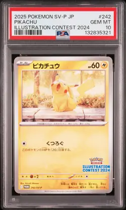 Pikachu 242/SV-P Illustration Contest 2024 Sv-p Promo Pokemon Japanese PSA 10 - Image 1