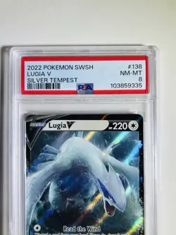PSA 8 Pokemon LUGIA V #138 2022 POKEMON SWORD & SHIELD SILVER TEMPEST - Image 3