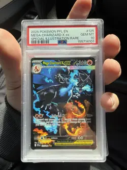 2025 Pokemon PFL Mega Charizard X ex Special Illustration Rare #125/094 PSA 10 - Image 1