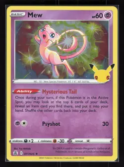 Mew Holo Rare Pokemon Celebrations 011/025 LP - Image 1