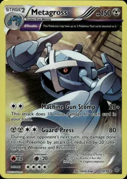 Metagross 50/98 Rare Ancient Origins Pokemon Reverse Holo MP/HP - Image 1