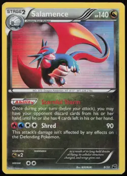 Salamence 8/20 HP Dragon Vault Rare Holo Pokemon - Image 1