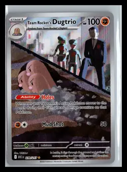 Team Rocket's Dugtrio 239/217 Illustration Rare Pokemon ME: Ascended Heroes NM - Image 1