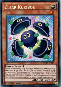 Yugioh Clear Kuriboh MVP1-ENS47 1st Edition Secret Rare NM - Image 1