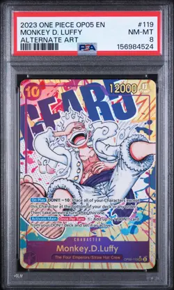 2023 One Piece Op05 Awakening of the New Era Monkey D. Luffy #119 PSA 8 - Image 1