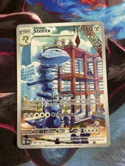 Pokemon TCG Steelix Paradox Rift Holo Card 208/182 Illustration Rare, NM - Image 1