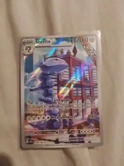 Pokemon TCG Steelix Paradox Rift Holo Card 208/182 Illustration Rare, Near Mint - Image 1