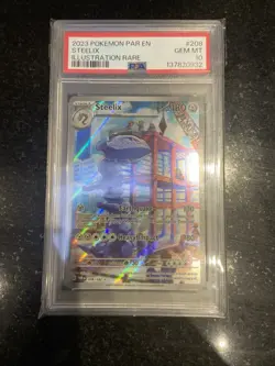 Pokemon TCG Steelix Paradox Rift Holo Illustration Rare Card PSA 10, 208/182 - Image 1