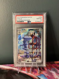 Pokemon TCG Steelix 208/182 Paradox Rift Holo Illustration Rare Card PSA 10 Mint - Image 1