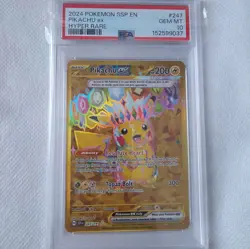 2024 Pokemon SSP En-Surging Sparks Hyper Rare Pikachu EX #247/191 PSA 10 - Image 2