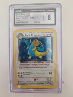 Pokemon TCG Dark Dragonite Holo Rare Card 5/82 Team Rocket Series CGC 8 - Image 1