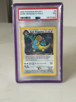 Pokemon TCG Dark Dragonite Holo Rare Card 5/82 Team Rocket Series - PSA 7 - Image 1