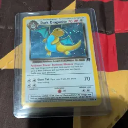 Pokemon TCG Dark Dragonite Holo Rare Card 5/82 Team Rocket Series MP - Image 1